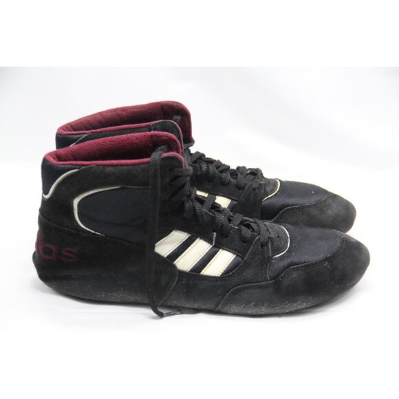 VTG Adidas 90s 95\' CLUB MONDIAL Wrestling Shoes Mens size 12 Black Maroon 072069 main image 4